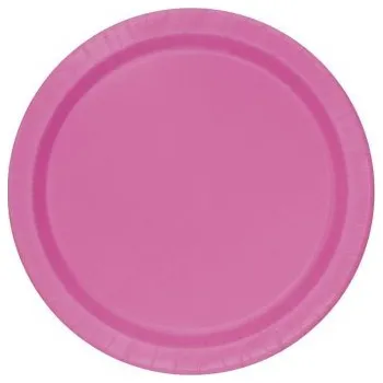 Party nádobí Talířky papírové EKO - Růžové 23cm, 16ks