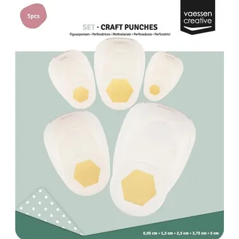 Dětské razítko Vaessen Creative Sada 5ks raznic šestiúhelník 0,95 - 5cm