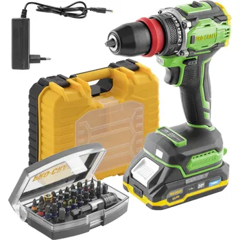 AKU vrtací šroubovák PA18Pro DFR, 20V 2 Ah, 30 Nm, bezuhlíkový + sada bitů BS-32, Procraft