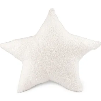 Polštář Dekorační polštář hvězda buklé Ø40 cm, barva 1 krémová nejsvět.