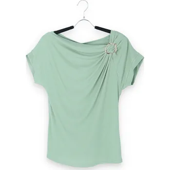 Dámská halenka Halenka spona kr. rukáv MY19979 barva: zelená světlá