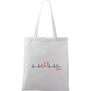 Moje srdce bije pro tenis - Taška bavlněná - 42 x 38 cm ( Bílá )