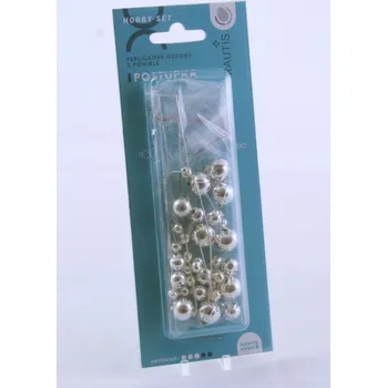 Výtvarná sada Sada na výrobu ozdoby z perliček - Postupka - stříbrná