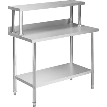 Přepravka na jídlo zahrada-XL Kuchyňský pracovní stůl s policí 120x60x120 cm nerezová ocel 3054469