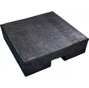 Gumová podložka s ALU fólií pod konstrukci fotovoltaické elektrárny na střechu s hydroizolací z PVC fólie FLOMA UniPad ALU - 26 x 26 x 7 cm