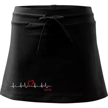 Dámská sukně Moje srdce bije pro tenis - Sportovní sukně - two in one - L ( Černá )