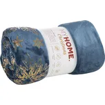 VÁNOČNÍ FLEECOVÁ DEKA JOY3 150X200 CM TMAVOMODRÁ