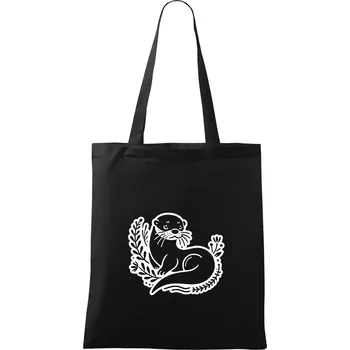 Nákupní taška Vydra černobílá - Taška bavlněná - 42 x 38 cm ( Černá )