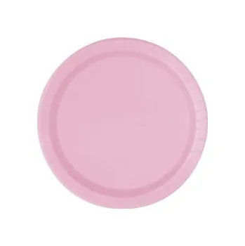 Party nádobí Talířky papírové - sv. růžové 23cm/16ks
