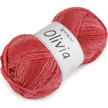 Příze Pletací příze Olivia melírovaná 100 g, barva 7 červená