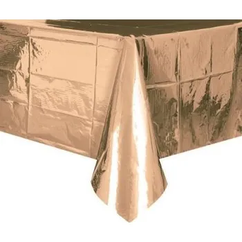 Jednorázový ubrus Ubrus plastový lesklý rosegold 1.37x2.74m