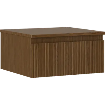 Koupelnový nábytek Mexen Rivel koupelnová skříňka pod umyvadlo 50 cm s deskou, 1 zásuvka, drážkovaná, ořech - 91A20-05023-1-BFC86 Koupelnové skříňky