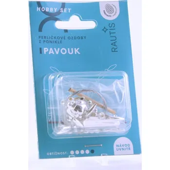 kreativní sada Sada na výrobu ozdoby z perliček - Pavouček - stříbrný