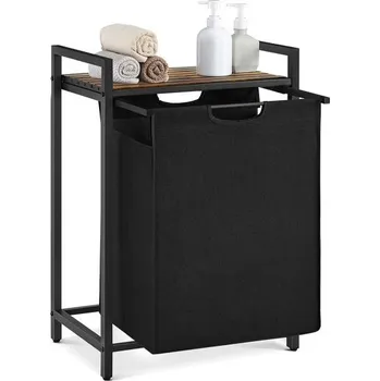 Koš na prádlo Úzký koš na prádlo 65 l s lamelovou policí a nožkami