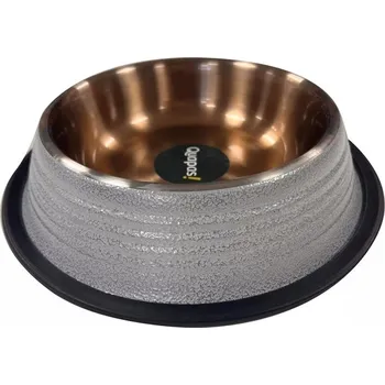 Miska pro psa Quapas! nerezová miska s protiskluzem White Copper 29 cm