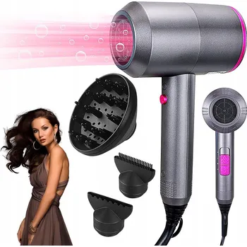 Fén Výkonný Fén na Vlasy 2000W s Ionizací a Studeným Vzduchem + Difuzér