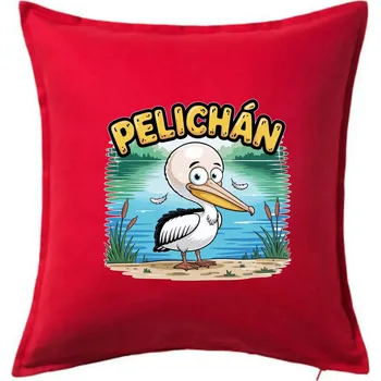 Polštář Pelichán - Polštář 50x50 - 50x50 - Pouze potah ( Červená )