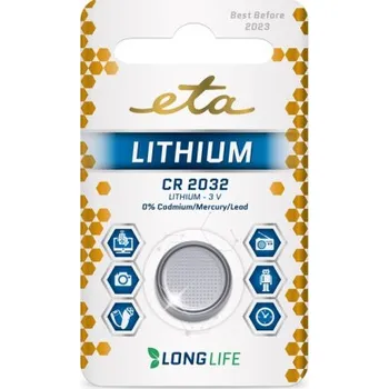 Článková baterie Baterie lithiová ETA PREMIUM CR2032, blistr 1ks
