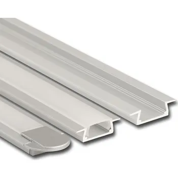 Stavební profil McLED ML-761.025.02.1 Vestavný hliníkový profil VR, 22x7 mm, matný difuzor, komplet, 1 m