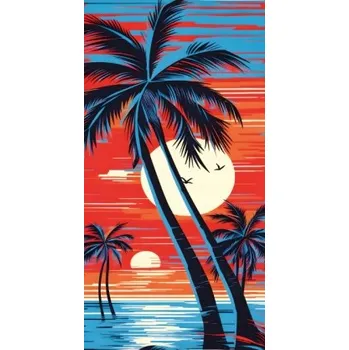 Plážová osuška Cotton world 180 x 100 cm mikrovlákno ZÁPAD SLUNCE