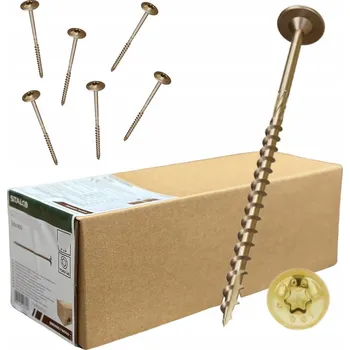 Vrut Tvrzené tesařské vruty s talířovou hlavou pro krov, střešní vazbu 6x40 mm, 100 ks