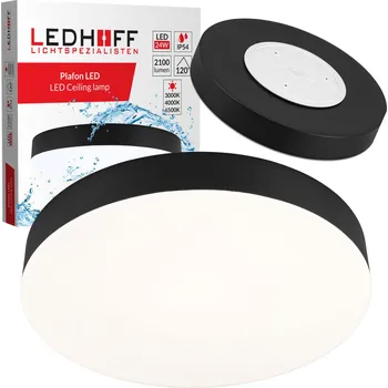 Kulatý Stropní Svítidlo Ledhoff 30 x 5,5 cm černá