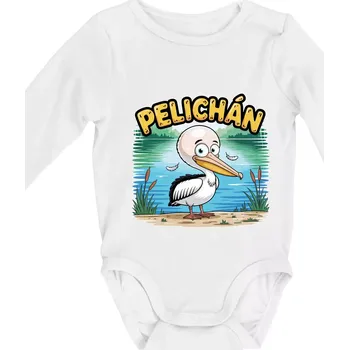 Pelichán - Body kojenecké s dlouhým rukávem - Dlouhý r. 6-12 měs ( Bílá )