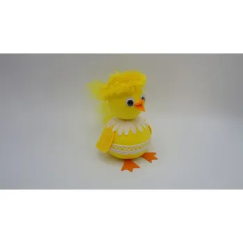 Velikonoční dekorace Kuře s krajkou - sada ke složení