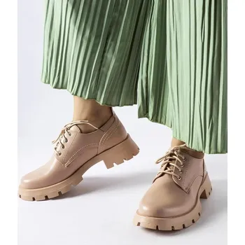 Dámské polobotky Bežové polobotky Solea z eko kůže s gumovou podešví, 39 i240_206572_2:39