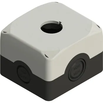 Stavebniny PIZZATO Skříňka ES31000 instalační jeden otvor 22mm plast černá základna šedý kryt IP69K PZE-ES31000