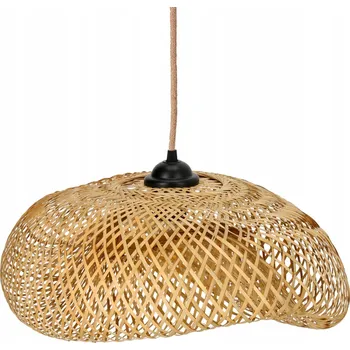 Závěsné svítidlo BOHO bambusové stínidlo černý stropní kryt E27 přírodní šňůra