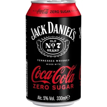 Míchaný nápoj Jack Daniel's Tennessee Whiskey & Coca-Cola Zero alkoholický míchaný nápoj plech 5% obj.