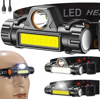 Čelovka ČELOVKA LED NA AKUMULÁTOR COB 4V1 S MAGNETEM, SILNÁ, USB