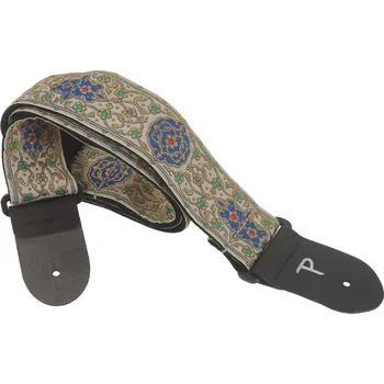 Kytarový popruh Perri's Leathers 7245 Jacquard Gray Blue Ornate + prodloužená záruka 3 roky
