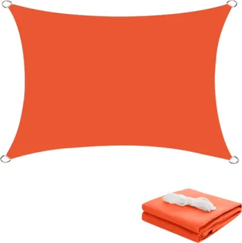 Stínicí technika Voděodolná stínící plachta markýza 300 x 600 cm Polyesterová plachta pro zahradu terasu balkon bazén pláž stan slunečník venkovní kempování oranžová
