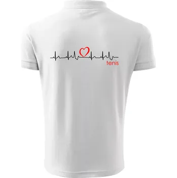 Pánská košile Moje srdce bije pro tenis - Polokošile pánská Pique Polo 203 - 4XL ( Bílá )
