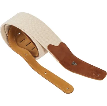 Kytarový popruh Perri's Leathers 7678 2.5” Doubled Cotton Webbing with Suede Ends Brow + prodloužená záruka 3 roky