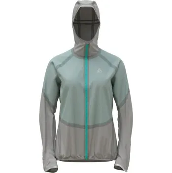 Dámská větrovka Dámská běžecká bunda Odlo W DUAL DRYWATERPROOF INSULATED JACKET XS Šedá, Tyrkysová