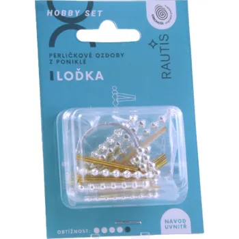 Vánoční dekorace Sada na výrobu ozdoby z perliček - Stromek - stříbrný/zlatý