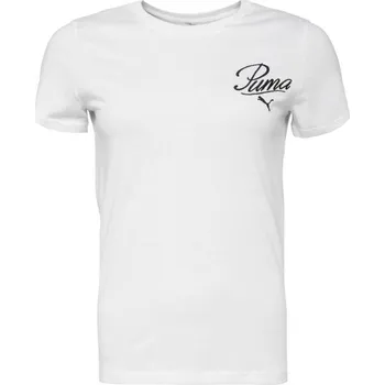 Dámské tričko Dámské tričko Puma ESSENTIALS SCRIPT TEE XS Bílá, Černá