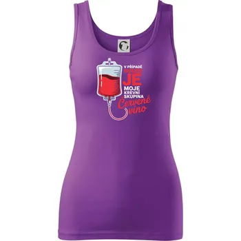 Dámské tričko V případě nouze je moje krevní skupina červené víno - Dámské tílko - XS ( Fialová )