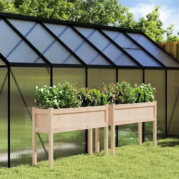 Zahradní květináče na nožičkách, 2 ks, masivní borové dřevo