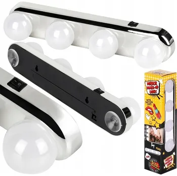 Zrcadlo Světla NA ZRCADLO, lampička na přísavky na zrcadlo pro líčení, lišta se žárovkami