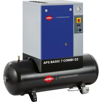 Kompresor Airpress Šroubový kompresor APS 7 Basic G2 Combi 10 bar 7.5 HP/5.5 kW 690 l/min 200 l 362907