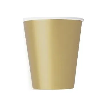 Party nádobí Kelímky papírové - zlaté, 8ks