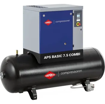 Kompresor Airpress Šroubový kompresor APS 7.5 Basic Combi 10 bar 7.5 KM/5.5 kW 690 l/min 500 l 364907