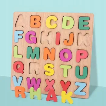 Dřevěná hračka Dřevěné puzzle abeceda hmyz písmena A-Z vzdělávací pro děti 30*30 cm