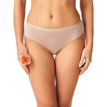 Kalhotky Bambusové kalhotky Key – midi bikini- vyšší pas, kaštanové XXL