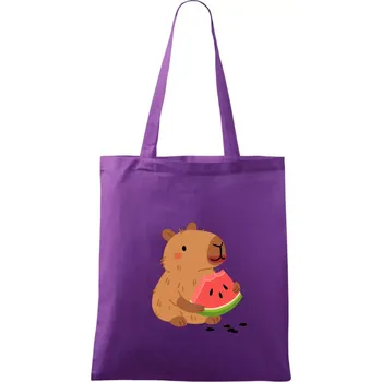 Kapybara s melounem - Taška bavlněná - 42 x 38 cm ( Fialová )