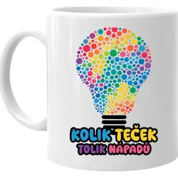 Žertovný předmět Kolik teček, tolik nápadů - den tečky - hrnek s potiskem- Tričkový.cz